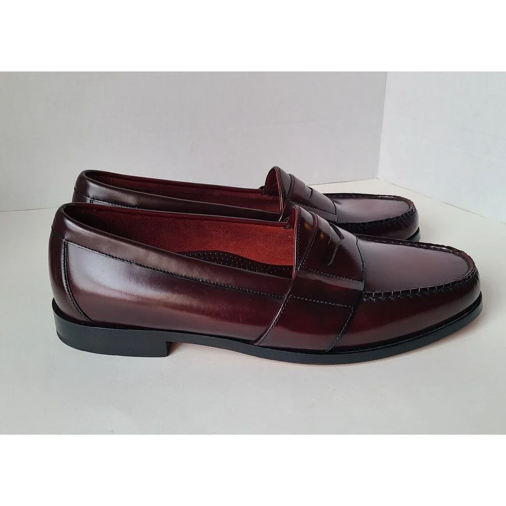 Cole Haan City Penny Loafers Men's 12 M Burgundy Leather Dress Shoes NWOB